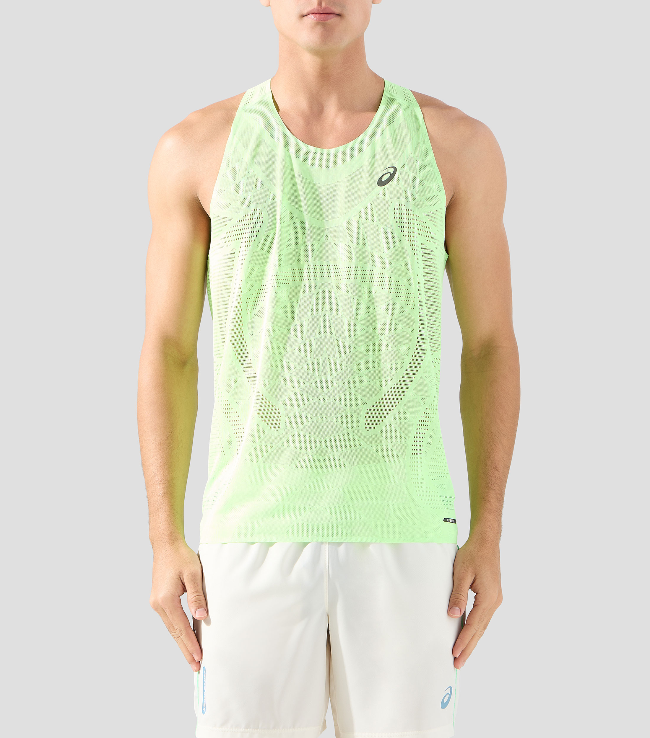 Playera para correr cuello redondo sin mangas lisa Hombre